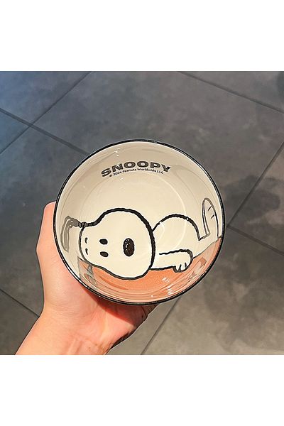 Choice D Snoopy New Cute Tableware Ceramic Bowl Particularly Beautiful And High-value Kawaii Set Bowl Ani.