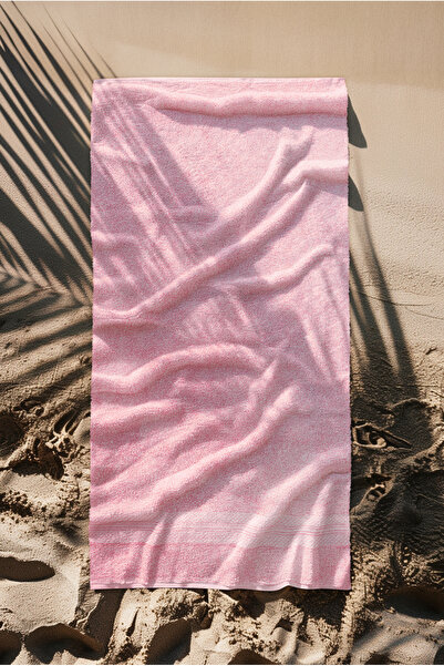 Ellaline Ροζ Πετσέτα Παραλίας 100% Βαμβάκι Πιστοποιημένη Πετσέτα Θάλασσας & Πισίνας 70x130cm