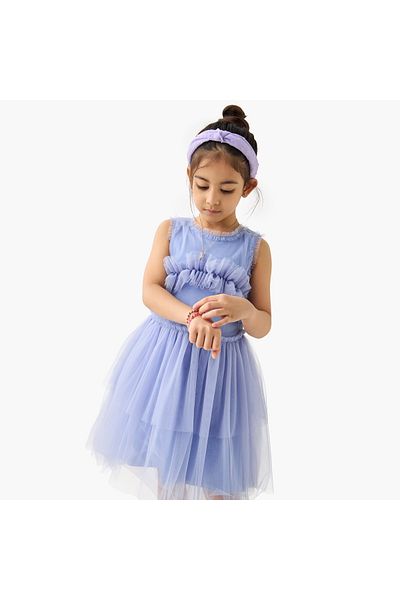 Juniors Textured Sleeveless Dress With Button Closure