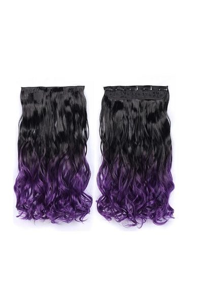 animis beauty Extensii par Ombre MOV, ondulate, 55 cm, tresa cu 5 clipsuri, fibra sintetica