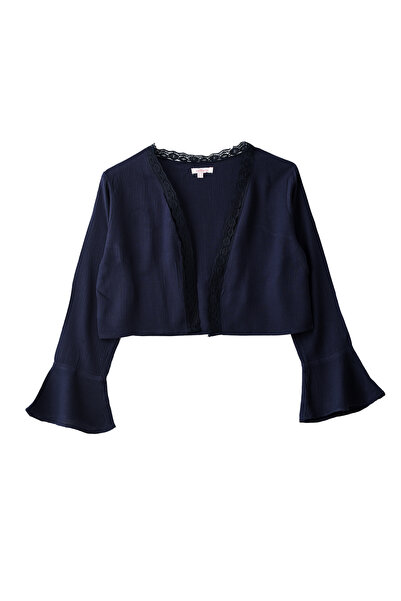 Basicxx Girls Woven Viscose Cropped Lace Trim Blouse