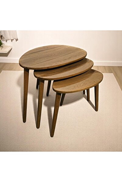 Home Agaç Zigon Sehpa Doğal %100 Meşe / 3lü Zigon Sehpa / Meşe Zigon Zehpa / ...