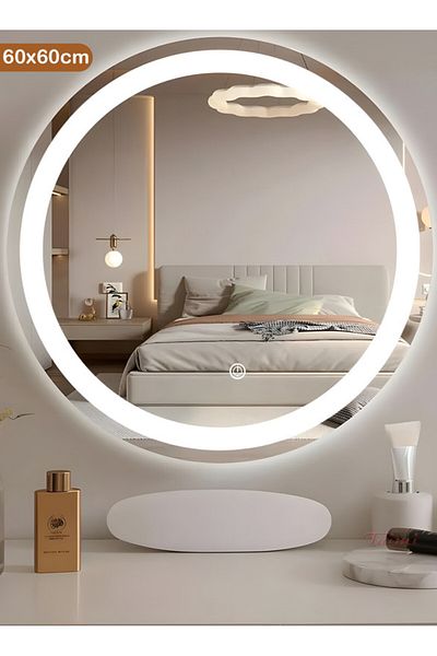 Taimi Makeup Mirror Round 60cm with LED Front Light Suitable for Dressing Room and 3 Color LED Lighting