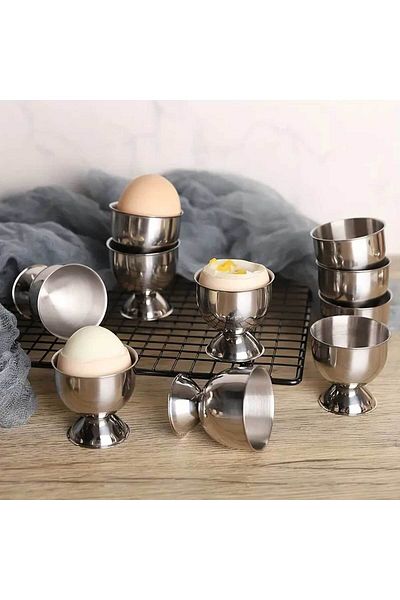 Reyo 6Pcs Stainless Steel Goblet Egg Holder, Goblet Egg Cup Hotel, Restaurant