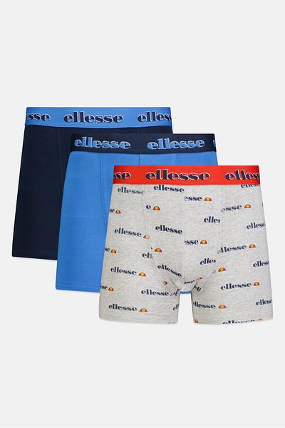 Ellesse Men 3 Pcs Brand Logo Pull On Trunk, Navy/grey/blue