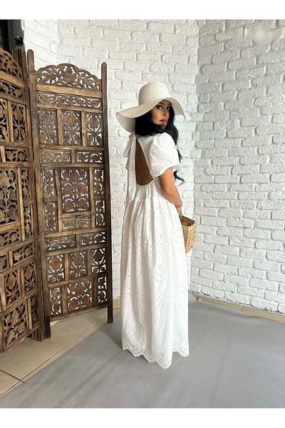 moneta boutique Γυναικείο μακρύ φόρεμα με μανίκια καρπούζι με χαμηλή κοπή