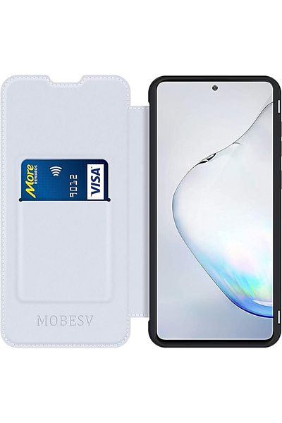 Karll Husă de telefon Samsung Galaxy Note 10 Lite, piele, albastră, 6,7 inci