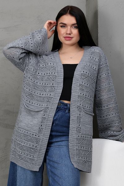ALCHON V-Neck Long Loose Sleeves Hollowed Openwork Pockets Loose Relaxed Fit Knitwear Spring Summer Cardigan