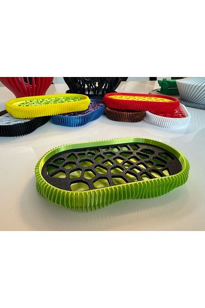 OEM 3D Soap Dish, Wave Model, Lime / Black