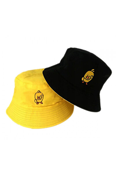 TECOS Unisex reversible hat, Tecos, yellow/black, cotton/polyester, universal size