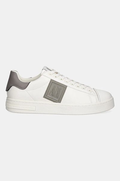Armani Exchange Men's Comfortable Flat Sole White Sneaker with Ax Logo Xux252 Xv805-U643