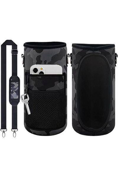 Winwild Water Bottle And Phone Case, Plastic/textile, Black/gray, 23.4 X 10.9 Cm