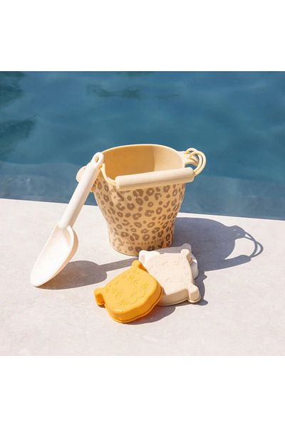 Swim Essentials Leopard Silicone Toy Set - Bucket, Shovel and 3 Mold