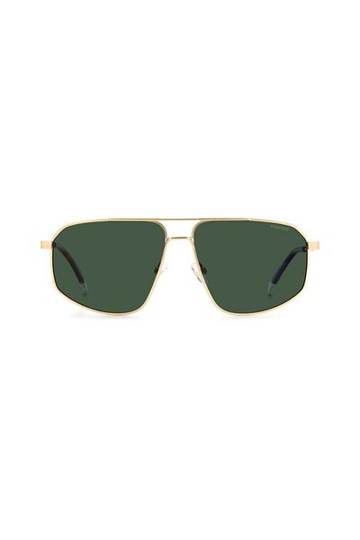Polaroid , Square Aviator Sunglasses with Polarized Lenses, PLD-4118-S-X-AOZ, Gold, Brown, 59-13-145