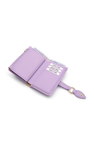 Womancraft Γυναικείο πορτοφόλι με λιλά αγκράφα