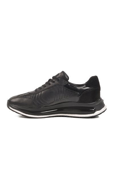 WALKWAY Black Genuine Leather Men's Sneaker Erroo 2614 m