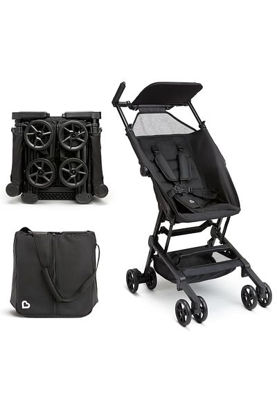 BabyCara Ultra Compact Lightweight Travel Stroller for Babies & Toddlers Black