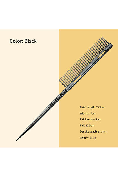 Choice مشط تصفيف الشعر الاحترافي المقاوم للحرارة للرجال باللون الأسود مع شعار...
