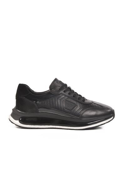 WALKWAY Black Genuine Leather Men's Sneaker Erroo 2614 m