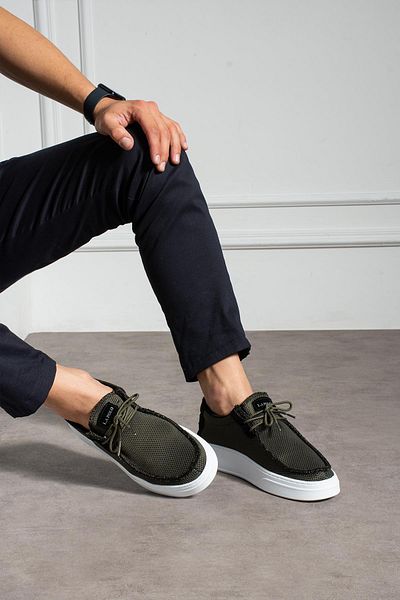 L.A Polo Khaki knit men's loafer