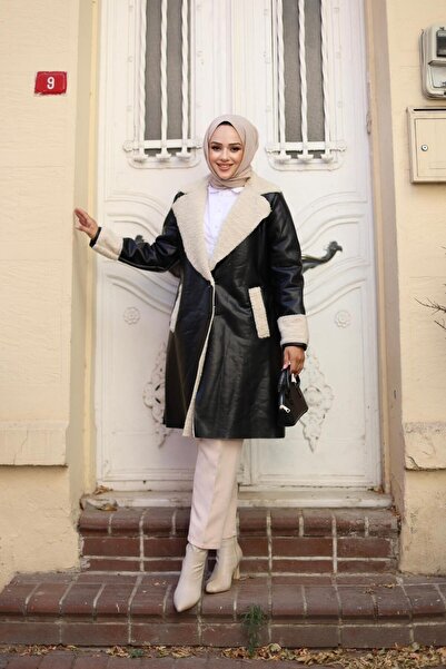 HARMAN BUTİK معطف جلد بونزوت فروي نسائي