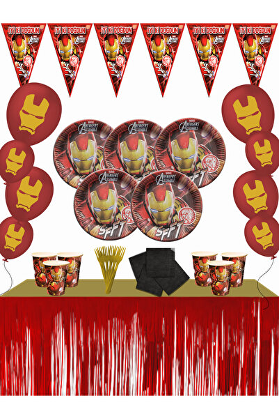 IRON MAN مجموعة زينة حفلات أعياد الميلاد من آيرون مان آيرون مان المعدنية مكون...