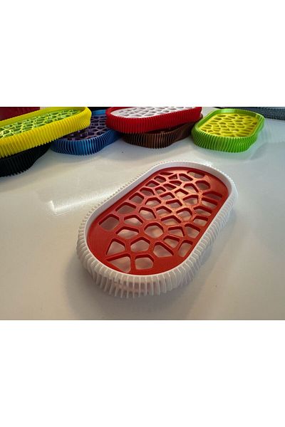 OEM 3D Soap Dish, Wave Model, White / Red