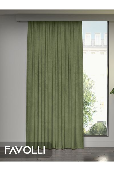 FAVOLLİ Catifea Texturată Frunze De Măslin Culoare Insulă Fundal Cortina Extra pentru Seria Gathered Dream