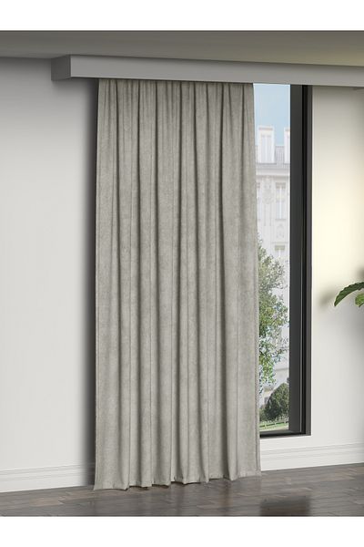 FAVOLLİ Ecru Island Background Curtain - Extrafor Drawstring Dream Series