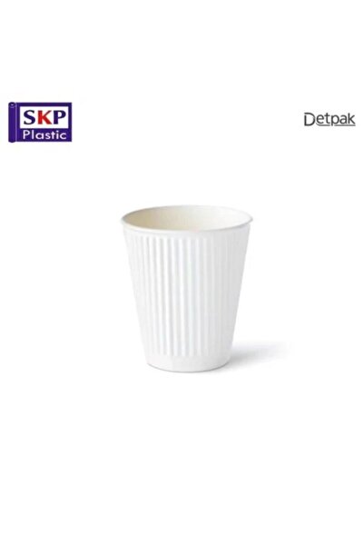 SKP Plastic اكواب ورقية دبل 12 اونص مموج لون ابيض (40 حبة)