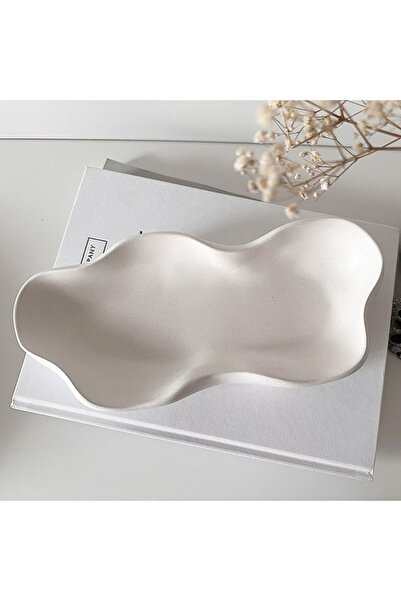 ceramics Tavă decorativă din ceramică, Amélie, albă