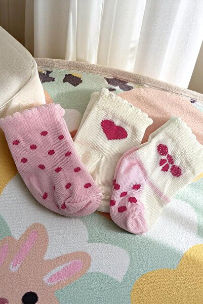 MİLAYS LİFE HOME COLLECTİON Mi̇lays Baby Kids Baby Girl Cotton Socks 0-3 Months