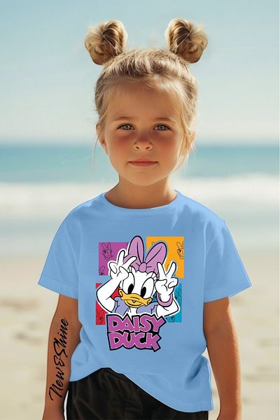 New Shine 1 tricou este un cadou pentru achiziții de 6 și mai sus în coș - Tricou supradimensionat pentru copii cu imprimeu Daisy Duck