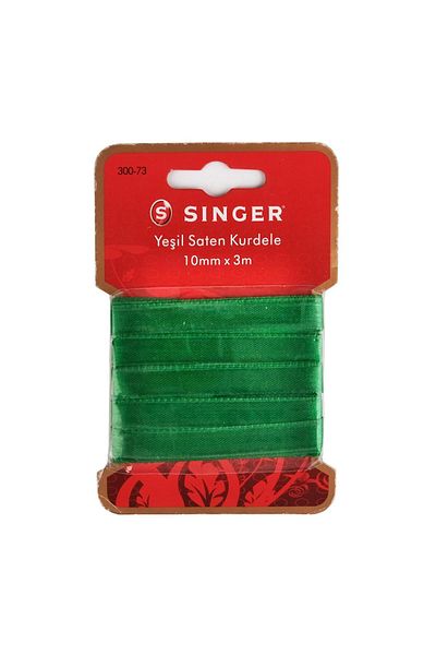 SİNGER Green Satin Singer Ribbon - 10mm x 3m (300-73)