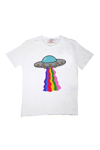 TakeTshirt Ufo Printed Children's T-Shirt White Unisex Cut