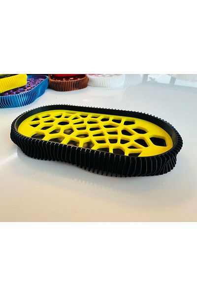 OEM 3D Soap Dish, Wave Model, Black / Yellow