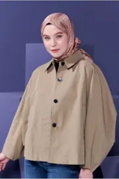 Modakaşmir Mini Goose Feet Pattern Nature Jacquard Mink Color Shawl