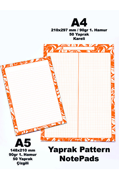 ArtNots Yaprak Desenli 2'li Set ( A4 -A5 ) Notepad