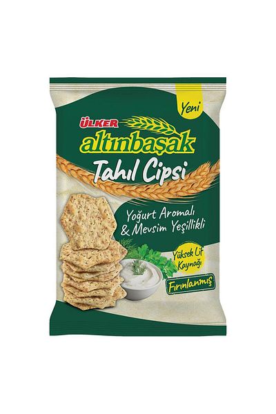 Ülker Altınbaşak Yogurt Flavored Seasonal Green Grain Chips Crackers 50 g X 20 Pcs