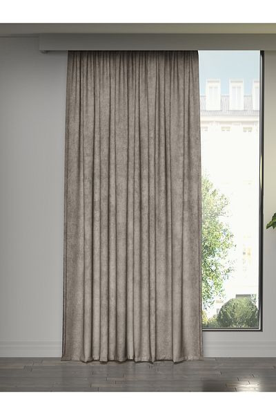 FAVOLLİ Stone Color Dream Series - Velvet Textured Island Background Curtain and Drawstring