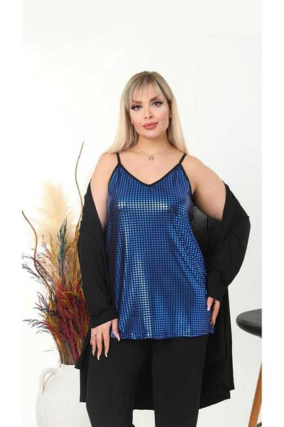 ViolettaXL Kadik Large Size Back Black, Front Foil Printed Strap Viscos Bluz
