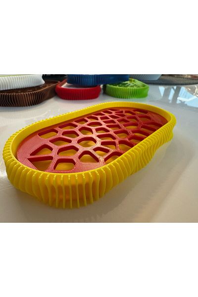 OEM 3D Soap Dish, Wave Model, Yellow / Red