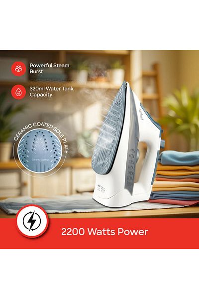 Sanford Power Ceramic Coated Steam Iron With Anti-drip And Self-cleaning 2200 W