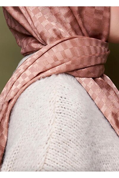 Modakaşmir Jacquard Shawl Mink Color