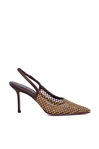 Sofia Baldi Evens Brown Textile Women's Stiletto & Evening Dress