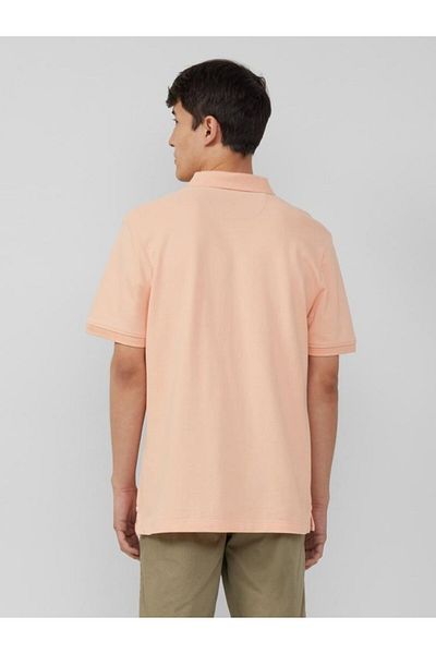 s.Oliver Men's polo shirt, Regular fit cotton, Light orange, S