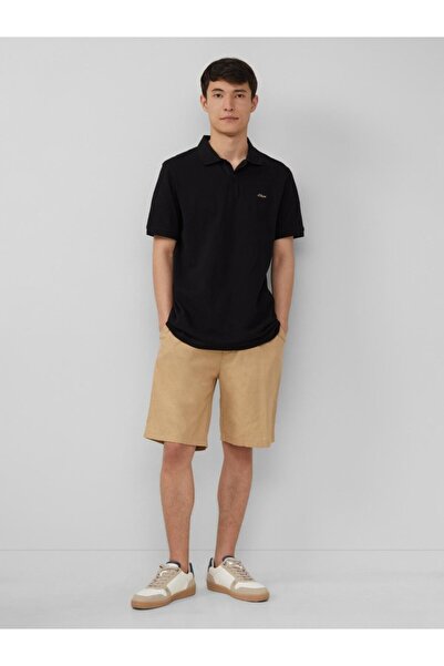 s.Oliver Men's polo shirt, Regular fit cotton, Black, 3XL