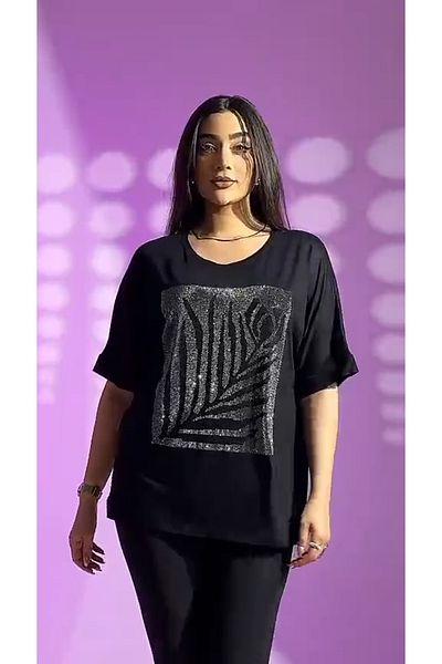 Elaxi Rose Patterned Stone Embroidered Blouse