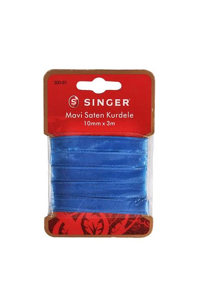 SİNGER Singer Blue Satin Ribbon - 10mm x 3m, 300-81 Model