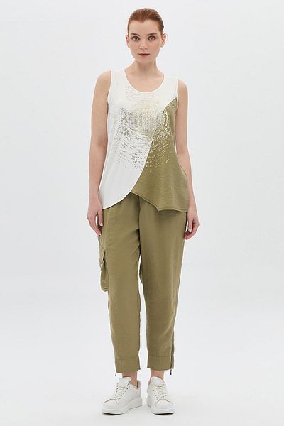 DAIDO Khaki Piece Gold Leaf Tank Top